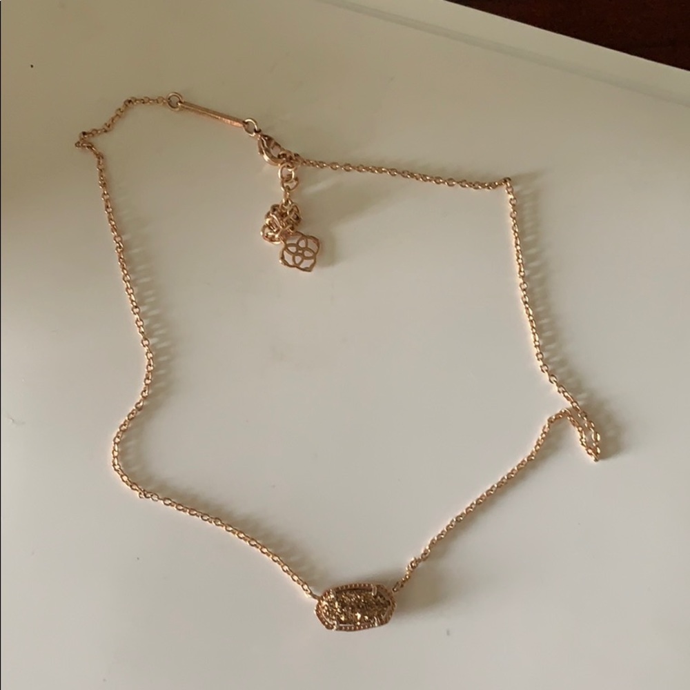 Kendra Scott Pendant Necklace In Rose Gold Drusy